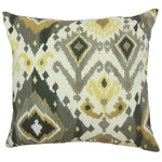 The Pillow Collection Qortni Ikat Bedding Sham Black Camel, EURO/26" X. Fixed Price $28.40.