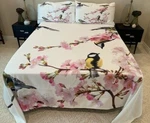 New King Size Bird Quilt Coverlet And 2 Pillow Shams 3 Pieces By East Urban. Fixed Price $78.00.