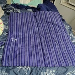 King Size Modern Blue White Striped Rectangular Cotton Blend Pillow Sham. Fixed Price $22.00.