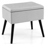 Velvet Storage Ottoman With Solid Wood Legs For Living Bedroom-gray Color. Fixed Price $159.27.