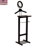 Free Standing Valet W/ Mirror Wood Hanger Trouser Bar Jewelry Shelf New. Fixed Price $88.43.