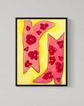 Cowboy Flower Boots 12X16 Canvas Colorful Western Fashion Shoe Wall Original Art. Fixed Price $89.99.