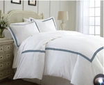 Amrapur Pc Duvet Set Queen Szwhite/celestial Blue Satin Ribbon 30600SBG-BLU-QN. Fixed Price $15.00.