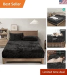 Truly Velvet Fitted Sheet Only Queen Size, Luxury Super Soft Cozy Comfy Flann.... Fixed Price $57.18.