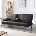 Best Choice Products Modern Faux Leather Fold Down Convertible Futon Sofa Bed.... Fixed Price $256.99.