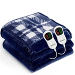 Jkmax Heated Electric Blanket King Size - 100"X90" Flannel 100X90, Navy Blue. Fixed Price $75.94.