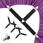 Bed Sheet Holder STRAPS,4 Pcs Adjustable Elastic Fasteners With Metal Clips, .... Fixed Price $12.08.