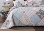 Dada Bedding Cottage Mint Floral Pastel Cotton Patchwork Bedspread Quilt Set. Fixed Price $134.99.