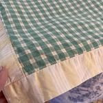 Pair Euro Sham Gingham Checkered 26X26 Shabby Chic Green & Yellow Euc Ties. Fixed Price $17.44.