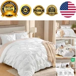 Chic Pinch Pleat Queen Comforter Set - Soft Microfiber Gift Idea All Seasons. Fixed Price $61.40.
