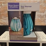 Art Glass Tanzanite Hand Blown Electric Wax Warmer Aqua Blue Swirl Nib. Fixed Price $15.99.