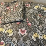 Ikea Karrdunort Queen Duvet Cover & 1 Pillow Sham Green Floral Snap ()ofc. Fixed Price $32.55.