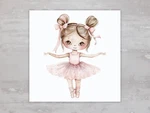 Little Girl Pink Tutu Ballerina Fabric Panel Sewing Quilting Block A107. Fixed Price $8.25.