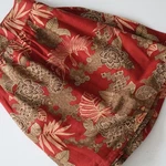 Vtg Queen Tommy Bahama Bed Skirt Panels, Red, Sage Green, Island Tropical Italy. Fixed Price $29.50.