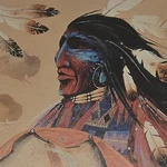 Native Portrait Art Print Nyc Americana Theme Single Piece W Signature. Fixed Price $650.50.