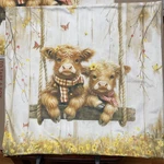 Set Of 2 Highland Cow Plaid Scarf Decorative Pillow Covers.. Fixed Price $24.49.
