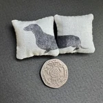 Dolls House Dog Dachshund Sausage Cushions Pillows Shabby Chic Canis Minor. Fixed Price $10.15.