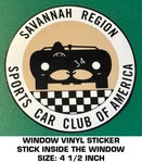 Sports Car Club Of America Savannah Region Window Decal Sticker - Vintage Scca. Fixed Price $9.35.