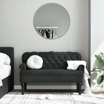 Bench With Backrest Black 47.0X25.4X29.5" Velvet. Fixed Price $362.14.