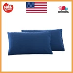 Elegant Navy Blue King Microfiber Pillow Covers - Soft, Wrinkle & Fade Resistant. Fixed Price $13.56.