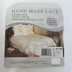 Bed Ruffle Skirt Hand Made Reticella Crystal Lace Queen 60X80 Ecru Cotton Kee. Fixed Price $39.99.