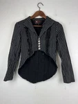 Extreme Alternative Black Pinstripe Gothic High Low Jacket Women's / Xs. Fixed Price $28.50.