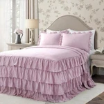 Lush Decor Allison Ruffle Skirt Bedspread Purple King. Fixed Price $76.49.