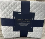 (1) Ralph Lauren Quilted Sateen Argyle Standard Sham 20 X 28 Blue Hyacinth $145. Fixed Price $50.00.