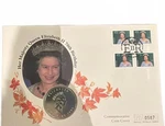 Commemorative 1996 Royal Canadian Silver Maple 5 Dollar Coin Cover Ft. Qe Ii. Fixed Price $120.88.
