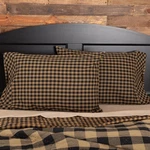 Black Check Standard Pillow Case Set Of 21X30 Country Rustic Design, .... Fixed Price $36.08.
