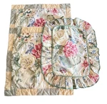 3 Vintage Thomasville Cottage Large Floral Print Ruffle Pillow Shams Covers. Fixed Price $35.00.