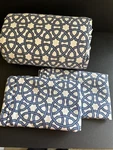 Crate & Barrel Union Square Trellis Geometric Queen Duvet Cover Sham Set Bedding. Fixed Price $48.00.