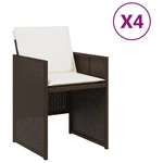 Patio Chairs With Cushions Outdoor Furniture 4 Pcs Brown Poly Rattan Vidaxl. Fixed Price $223.99.