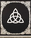 White Celtic Triquetra Knot Tapestry, Irish Twin Bed Spread, Renaissance Festiva. Fixed Price $44.99.