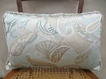 Jf Fabrics Lumbar Pillow Pattern Astoria Silk Paisley Feather Down 19 In X 12. Fixed Price $98.00.