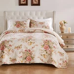 Greenland Home 3-PIECE Full/queen Grace Quilt Set Shabby Chic Floral Cotton. Fixed Price $87.00.