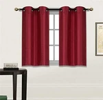 Fancy Linen 2 Panel Faux Silk Blackout Curtain Set Solid With Grommet Burgundy. Fixed Price $20.23.