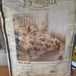 China Priscilla 3 Pieces Quilt Set % Cotton Made Usa New With Tags Colcha. Fixed Price $50.00.