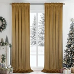 Velvet Curtains Inches For Living 40"W X 96"L (pack Of 2) Golden Brown. Fixed Price $52.20.