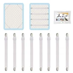 8PCS Adjustable Bed Sheet Straps Clips, Elastic Mattress White. Fixed Price $14.76.
