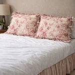 Chris Madden Jcpenney Queen Dust Ruffle Pillow Sham Set Floral Stripe Cotton. Fixed Price $54.00.