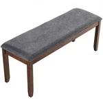 Upholstered Entryway Bench Footstool With Wood Legs - Color: Dark Gray. Fixed Price $262.46.