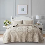 Beige Damask Quilt King Size Bedding Sets W/ 2 Pillow Shams Boho Bedspread. Fixed Price $64.65.