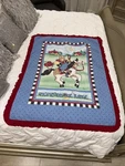 Vintage Cowboy Kids Quilt Home On Range Western Theme Baby Toddler Blanket. Fixed Price $14.99.