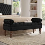 Bedroom Velvet Bench With Rivet Accents Features Solid Wood Frame. Fixed Price $245.00.