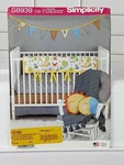 New Simplicity 8939 One Size Nursery Decor Crib Sheet & Skirt Rail Guard Pillows. Fixed Price $8.00.