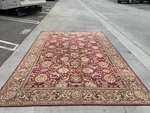 Vintage Nourison Hand Hooked 100 % Wool Area Rug Burgundy 9' 6 1/2" By 13' 4". Fixed Price $245.00.