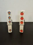 Vtg Crowning Touch Porcelain Hand Painted Clip Made Japan Flower Apple Set 2. Fixed Price $34.89.