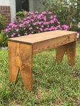 Rustic Wood Bench Solid Top Brown With Polyurethane Clear Coat. Fixed Price $178.00.