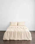 Threads Bedding Set French Flax Linen Queen $470 Cream Me. Fixed Price $219.99.